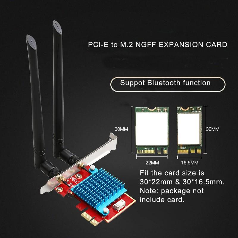 TXB111 Карта-адаптер PCIe 1X на M.2 NGFF E-key Поддержка Bluetooth-совместимой карты расширения