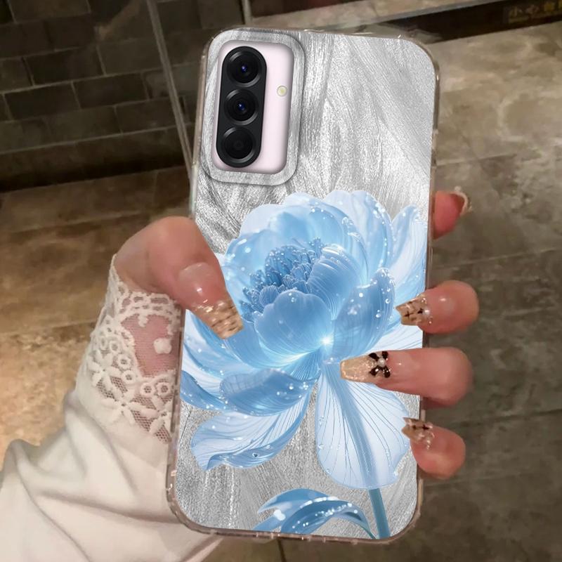 Роскошный чехол с цветами для Samsung A56 A16 A17 A07 S24 S25 FE Xiaomi Redmi Note 14 13 Pro 14C A5 Huawei Honor 400 200 Lite Pro iPhone 16 Противоударный чехол
