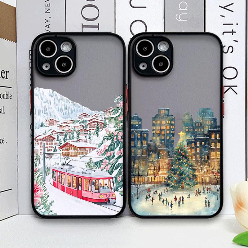 Мультяшный чехол в рождественском стиле для Samsung Galaxy A36 A56 A55 A54 A53 A52 A16 A15 A14 A07 A06 5G Художественные чехлы с изображением уличных пейзажей