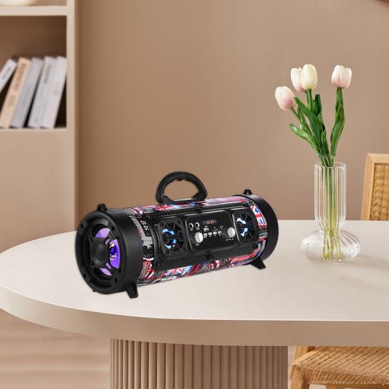 Bluetooth-совместимый динамик Портативный беспроводной динамик Аудио Радио Сабвуфер Громкий динамик с красочными световыми эффектами