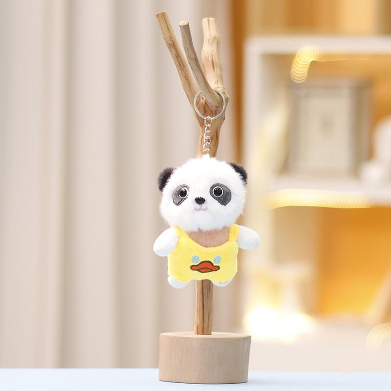 Keychain Cute Panda Cartoon Girl Backpack Decoration Hanging Plush Gift Doll