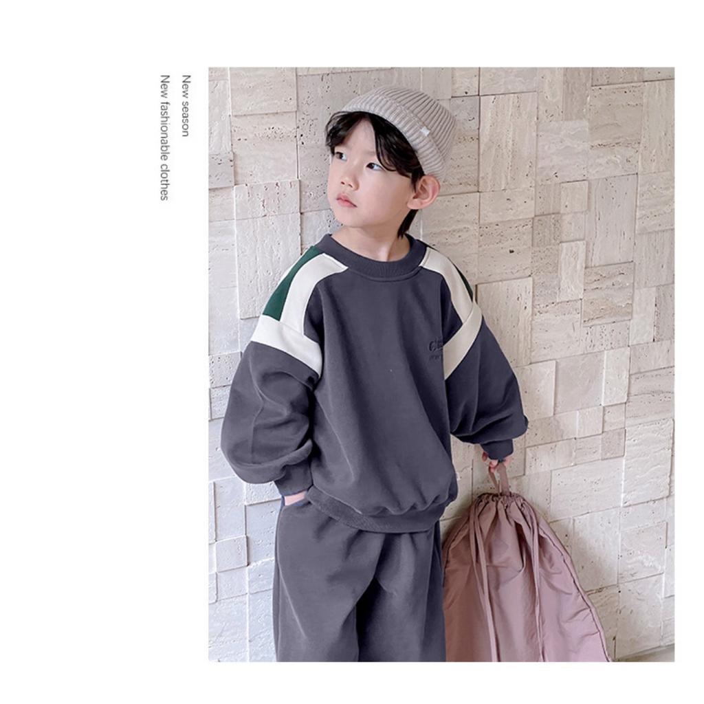 Мальчиковый осенний наряд, Детская одежда, Новый стиль, Детская осенняя толстовка в западном стиле, Комплект из двух предметов, Мальчиковая весенне-осенняя одежда