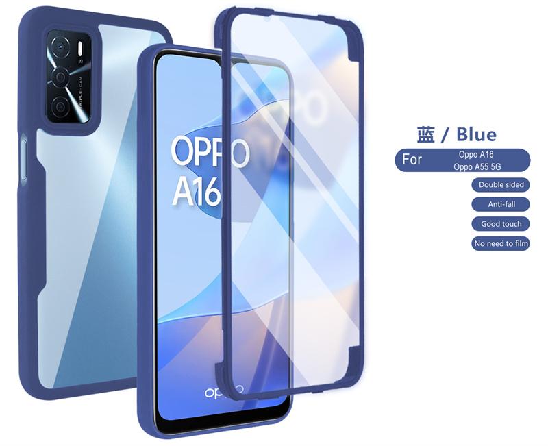 Противоударная задняя крышка 360 Full Clear для Oppo A16 A16s A54s Чехол Защита экрана и камеры Чехлы для телефона для OppoA16 A 54s Funda