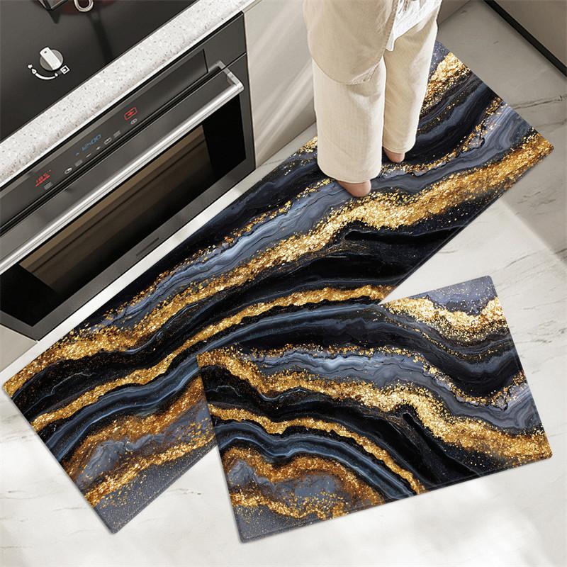 Абстрактный принт Набор кухонных ковриков Впитывающий Нескользящий Мягкий Фланелевый Спонж Напольный коврик Для Ванной Дверной коврик Коврик-дорожка