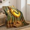 A humanoid banana holding a club in a jungle-like setting. for all seasons blanket lunch break throw gift