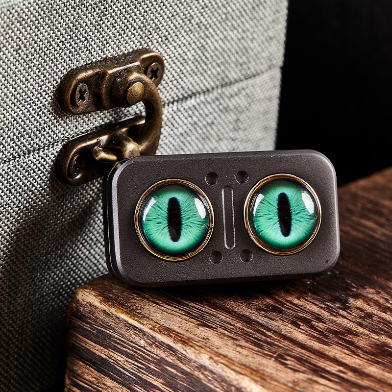 Owl Rotating Mechanical Slider Magnetic Push Card Clicker Fidget Spinner Pushing Plate Edc Alloy Stress Relief Sensory Toy