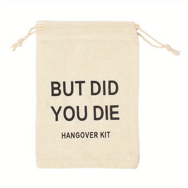 10pcs, Hangover Kit Set Linen Bag,Drawstring Bag Packs For Single Wedding Party Supplies, Party Activity Gift Bag Jewelry Packaging Bag