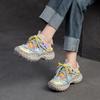 Женские кроссовки Dad Shoes из натуральной кожи на толстой подошве, скрытой танкетке, платформе, с амортизирующей подошвой, модные кроссовки, конфетные цвета