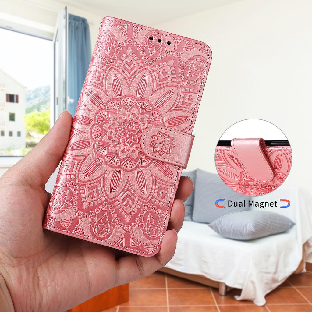 For Xiaomi Redmi Note 14 4G (164.84mm) Case Sunflower Imprint Leather Wallet Phone Cover
