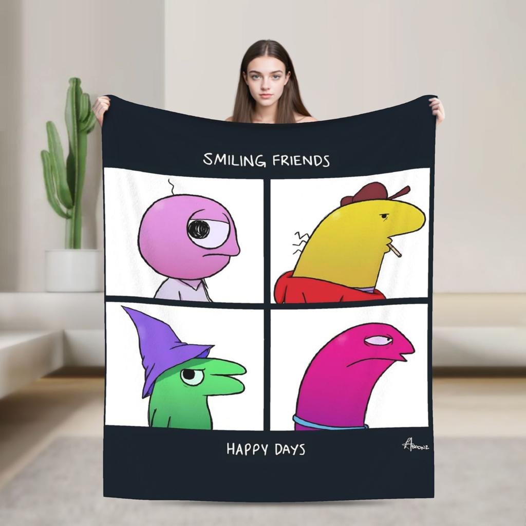 Smiling Friend Games Blanket Quality Warm Throw Blanket Winter Travel Office Outdoor Novelty Bedspread