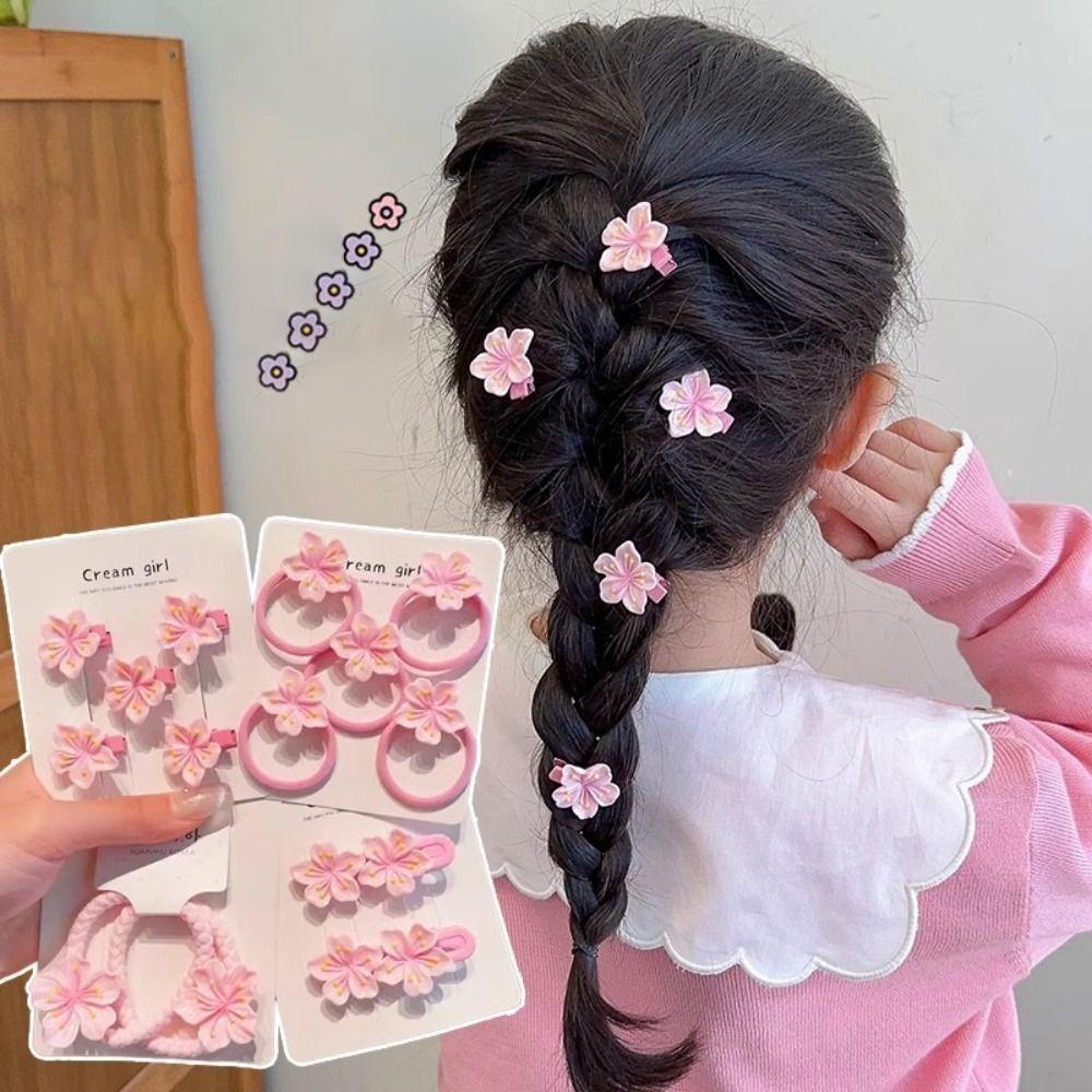 2/5PCS Mini Headrope Cherry Blossom Sweet Fairy Hairpins Fashion Hair Clip  Girls