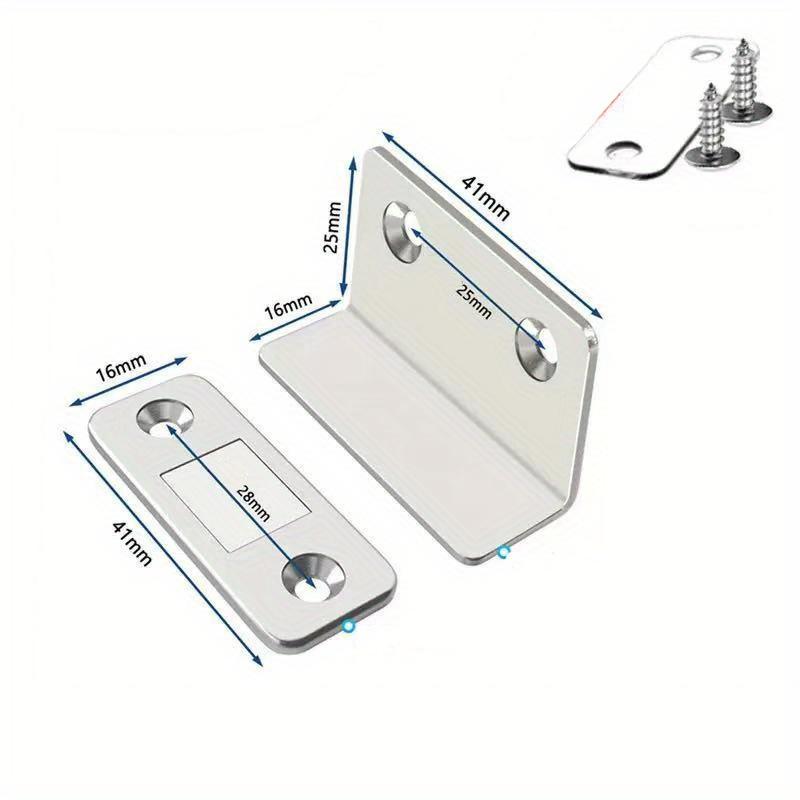 1/2 пары L-образных магнитов для ящиков, клейкие магнитные уплотнители для дверц шкафов, подходят для кухонных и платяных дверей доводчик