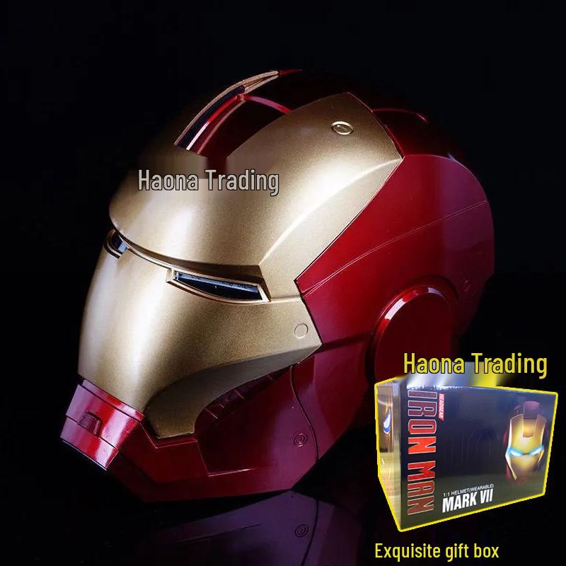 Шлем Железного человека MK5 с голосовым управлением, автоматическим открытием, светящимися элементами и моделью руки, реквизит для косплея