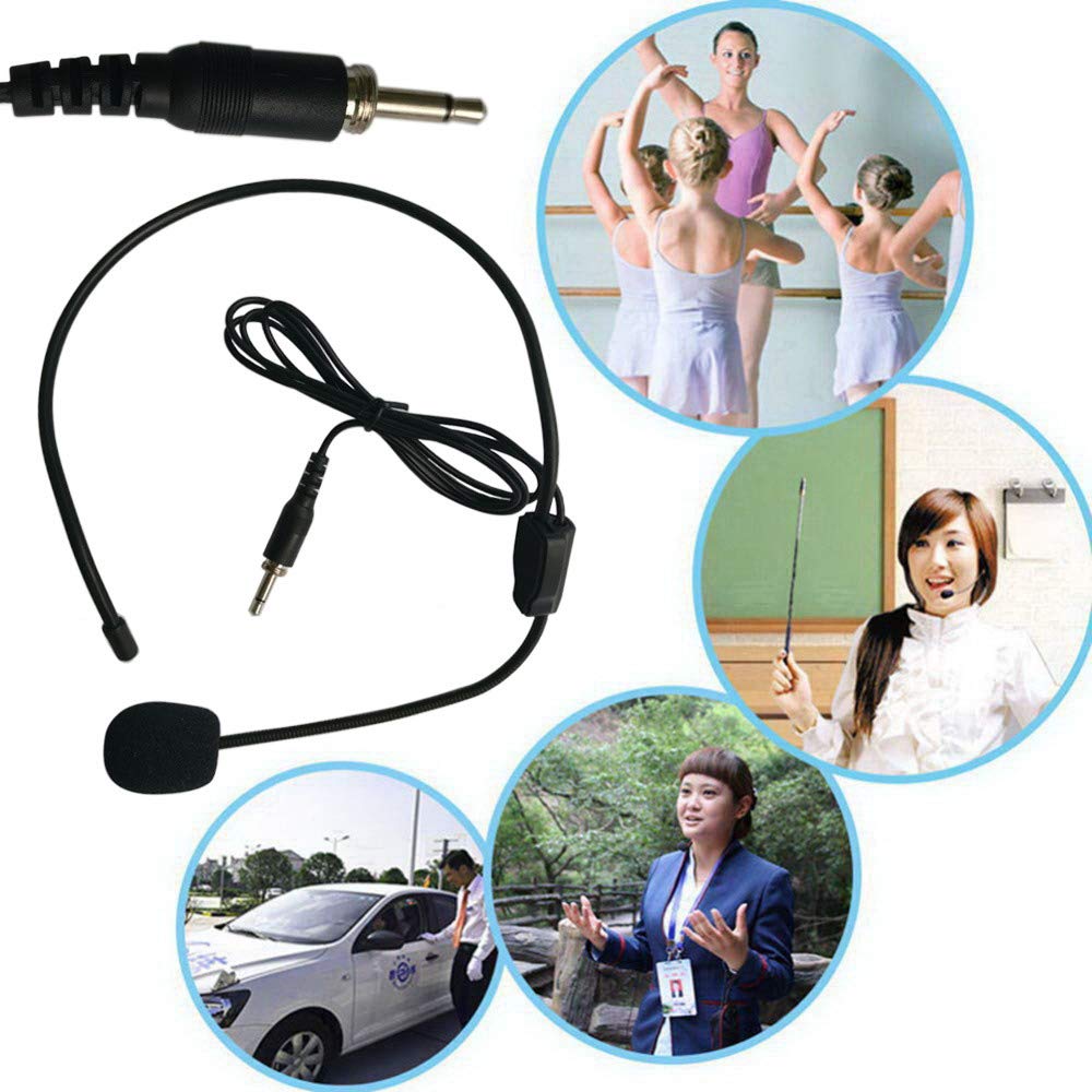 Микрофонный аудиоусилитель, комплект микрофона-гарнитуры (для громкоговорителей) с резьбовым штекером 3,5 мм, подходит для лекций, презентаций и мероприятий на открытом воздухе