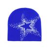 Pentagram Pullover Cap Cashmere Y2k Beanie Hat Cool Star Knitted Hat  Outdoor