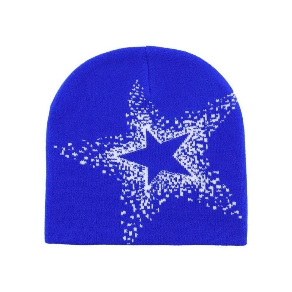 Pentagram Pullover Cap Cashmere Y2k Beanie Hat Cool Star Knitted Hat  Outdoor