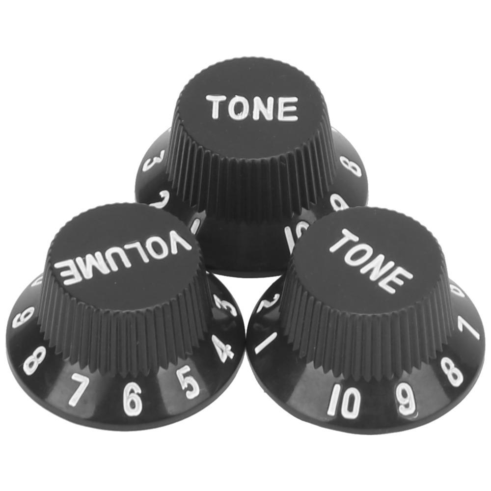 3PCS Black Color Volume Tone Knobs Plastic Material Electric Guitar Parts Electric Guitar