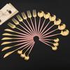 24Pcs Exquisite Pink Cutlery Set Stainless Steel Dinnerware Set Gold Knife Fork Spoon Dinner Set Kitchen Flatware Tableware Set