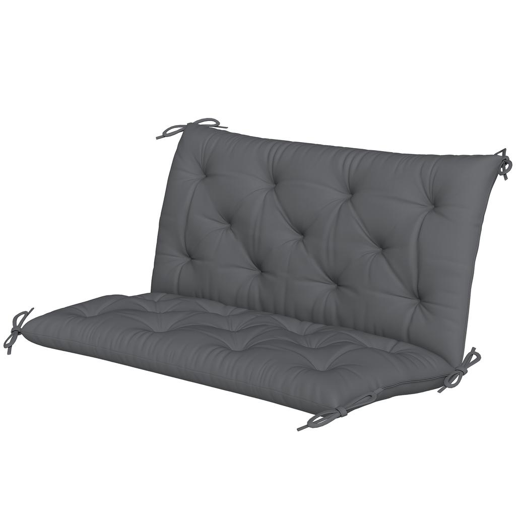 Bench Cushion Water-Repellent Seat Cushion Backrest Cushion 100 x 98 x 8 cm Dark Gray Garden Bench Hollywood Swing