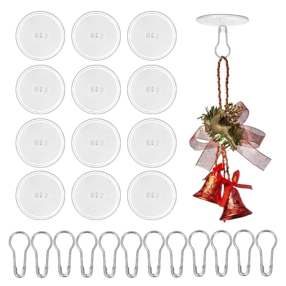 100Pcs Mark-Free Transparent Ceiling Hooks 22mm/30mm Wall Hooks Christmas Banners