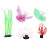 5pcs Silicone Coral Plant Decorations Glowing Artificial Ornament for Fish Tank Aquarium