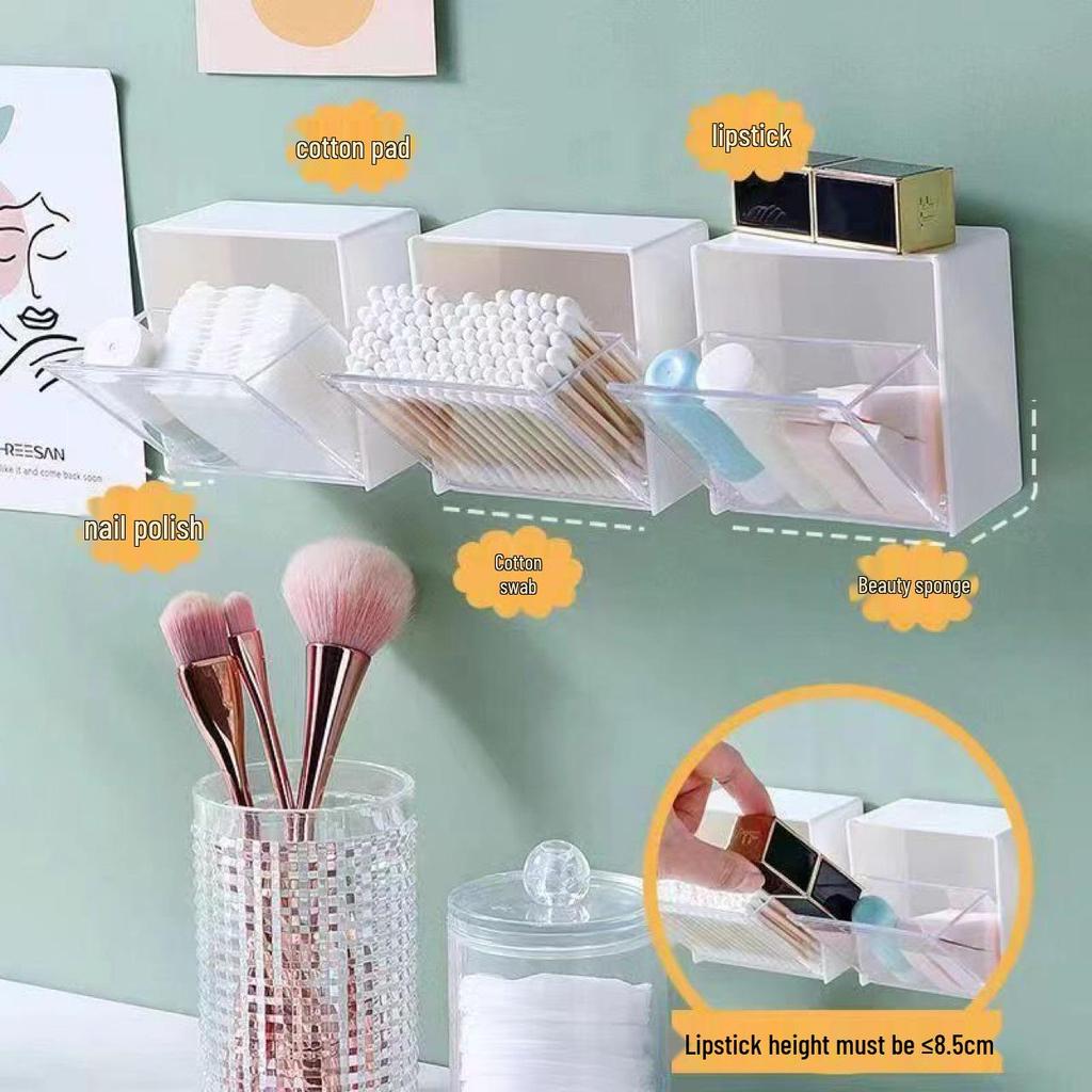Wall-Mounted Cotton & Beauty Accessories Storage Box