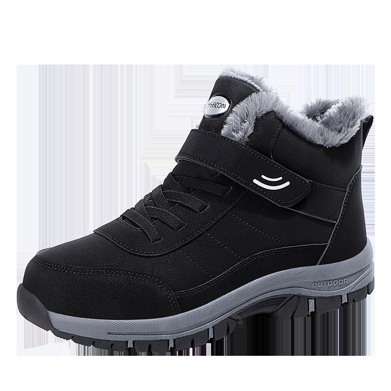 New Elderly Shoes Men's Autumn and Winter High-top Velvet Thickened Cotton Shoes Sports Slippery Walking Shoes Mother Snow Boots Couple