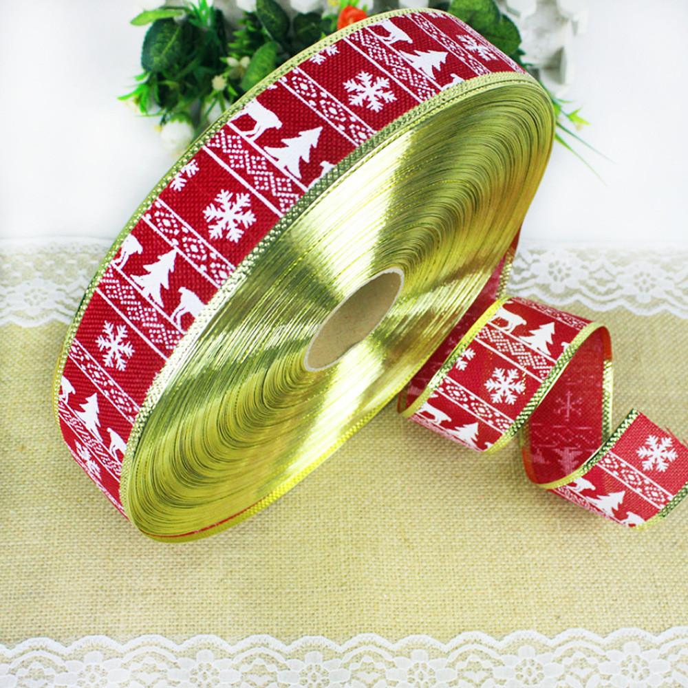 10-метровые рождественские украшения, ленты из искусственной мешковины ярких цветов для праздничного настроения