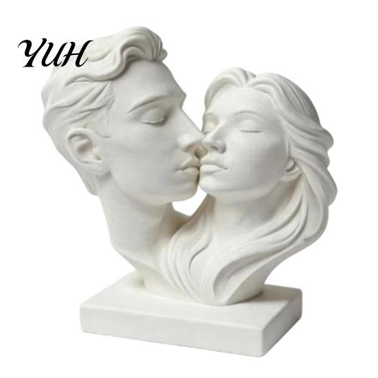 Художественный бюст для дома 3D-печатная статуэтка пары, обнимающейся и целующейся, Современная минималистичная арт-скульптура, Абстрактное искусство, Декор для стола, Романтический декоративный элемент,