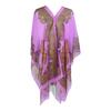 Women Scarf Poncho Cashew Flower Print Multi-function Chiffon Vintage Anti-sun Bikini Cover Up for Beach EMA