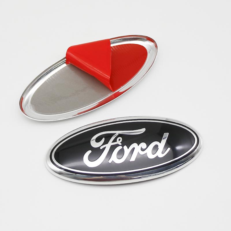 UJOV9 1Pc 17.5cm Aluminum Front Grille Hood Logo Sticker For Ford Focus Fiesta Mondeo Ranger Trunk Accessories 3D Luxury Pro Premium