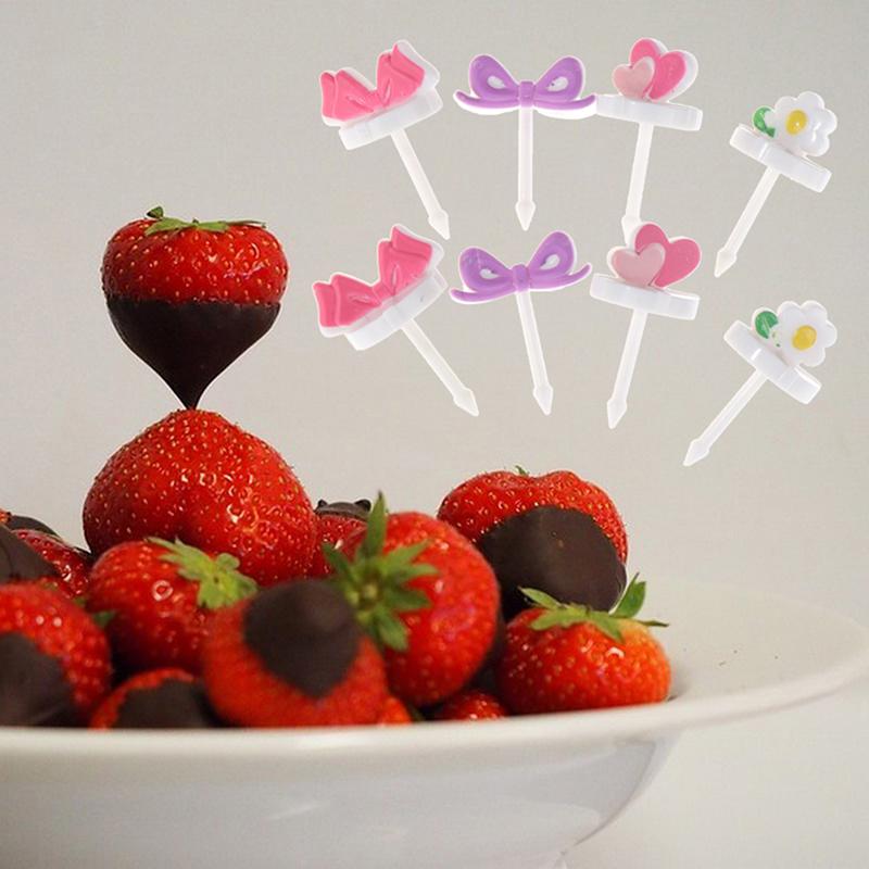 8 шт. фруктовая вилка из пищевого пластика, мини-мультяшный детский торт, фруктовая зубочистка, бенто-ланч, аксессуары для бенто, украшение для вечеринки