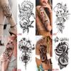 1PCS Waterproof Tattoos Temporary Tattoo Sticker Flowers Rose Body Tattoos for Women Art Arm Hand Tattoos Wolf Tiger Lion Painting Tatoos