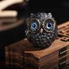 Wise Watcher Owl Mini Statue Lucky Owl Owl Ornament Model Toy Owl Figurine Beads  Gift