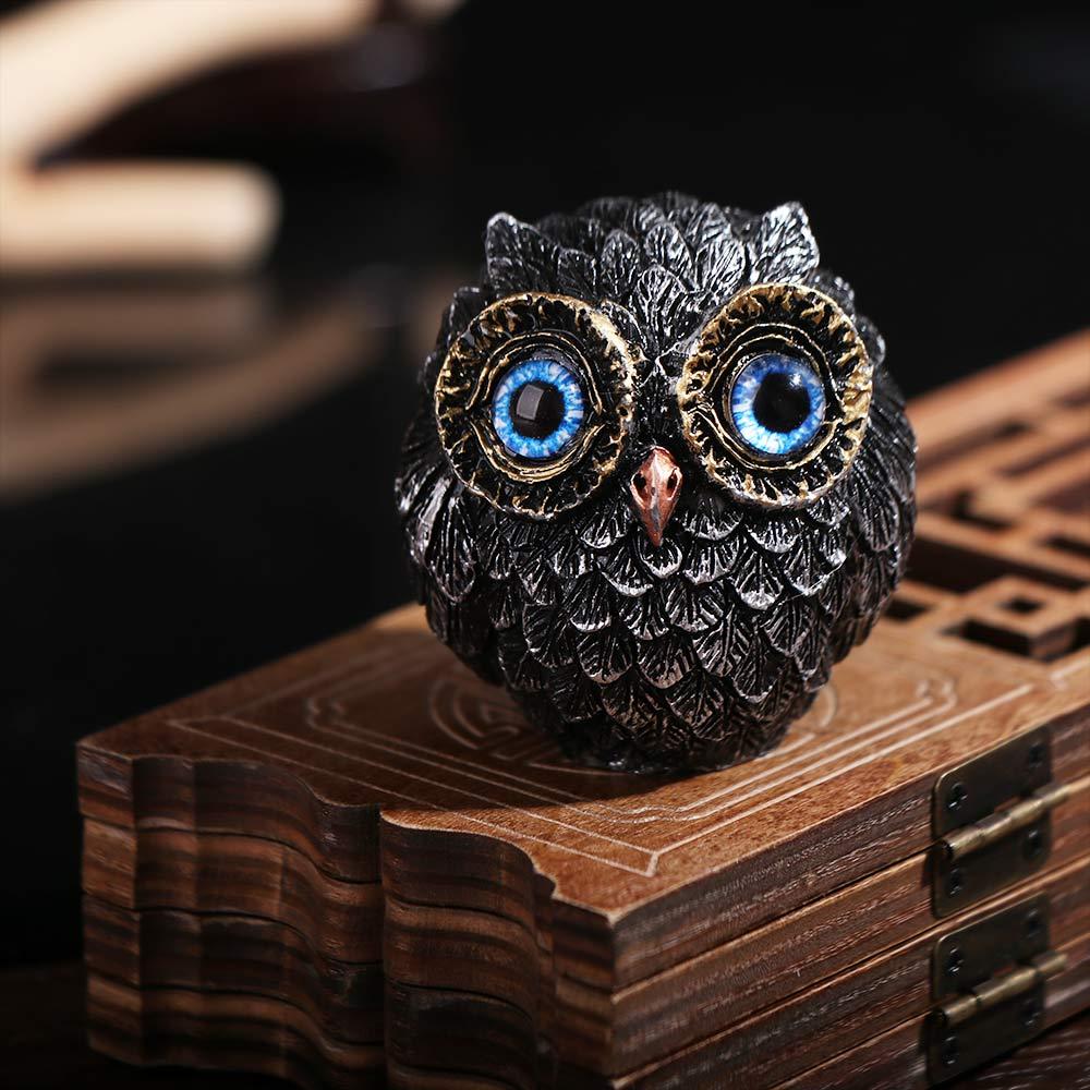 Wise Watcher Owl Mini Statue Lucky Owl Owl Ornament Model Toy Owl Figurine Beads Gift