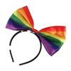 Beautiful Rainbow Bowknot Hair Hoop Fabric Art Party Head Hoop Rainbow Bow Headband  Party Supplies