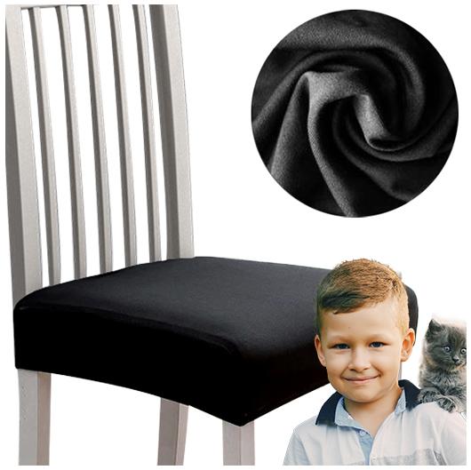 Seat Cover For Chair Seat Smooth Elastic Black