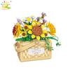 Flower Rose Sunflower Potted Mini Building Blocks 3D Bouquet Model MOC Micro Bricks Children Construction Toys Friend