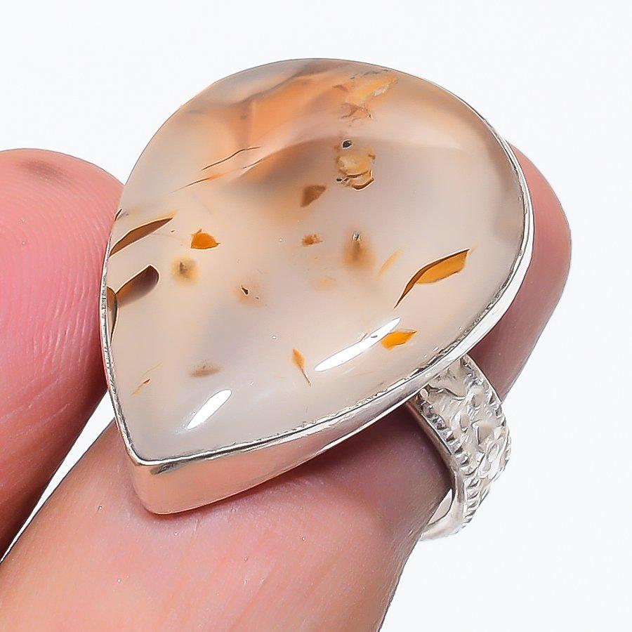 Montana Agate Gemstone 925 Sterling Silver Jewelry Ring Size 6.5