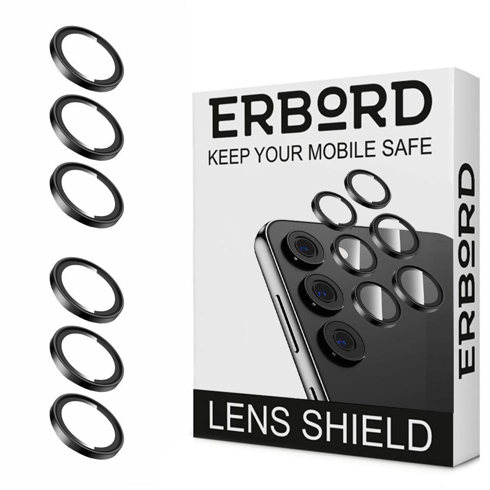 2x Camera Glass for Samsung Galaxy S24, ERBORD Camera Lens, Black