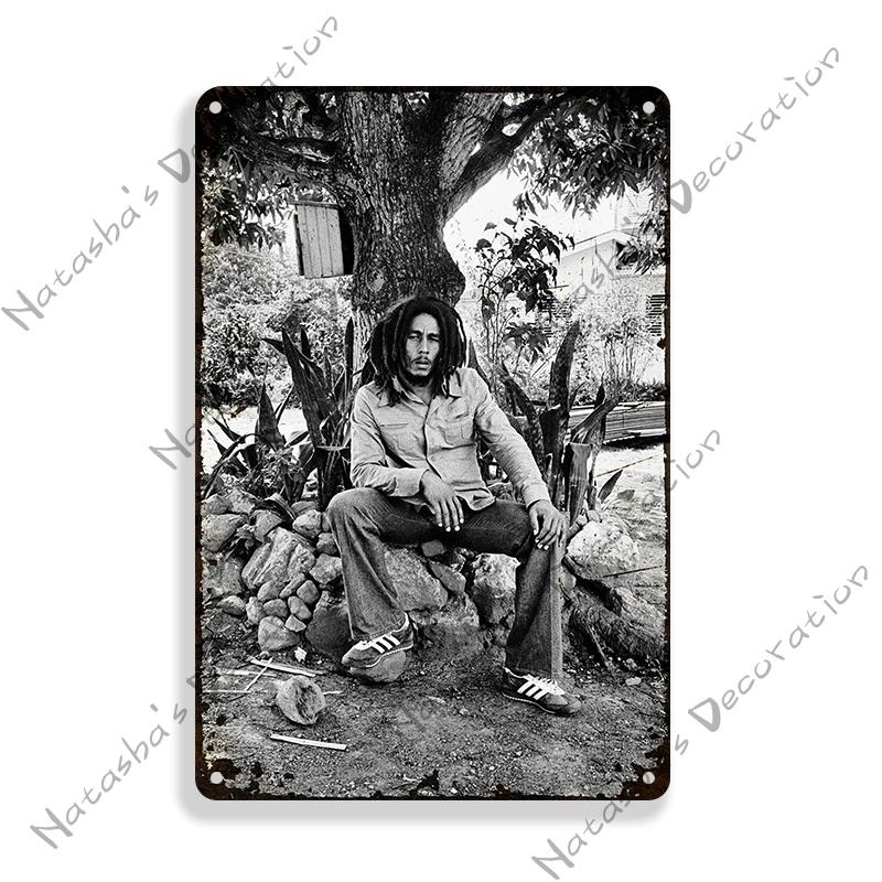 Rusty Bob Marley Metal Poster Sign Reggae Singer Metal Tin Sign Vintage Poster Bar Club Pub Wall Decoration Retro Rock Poster