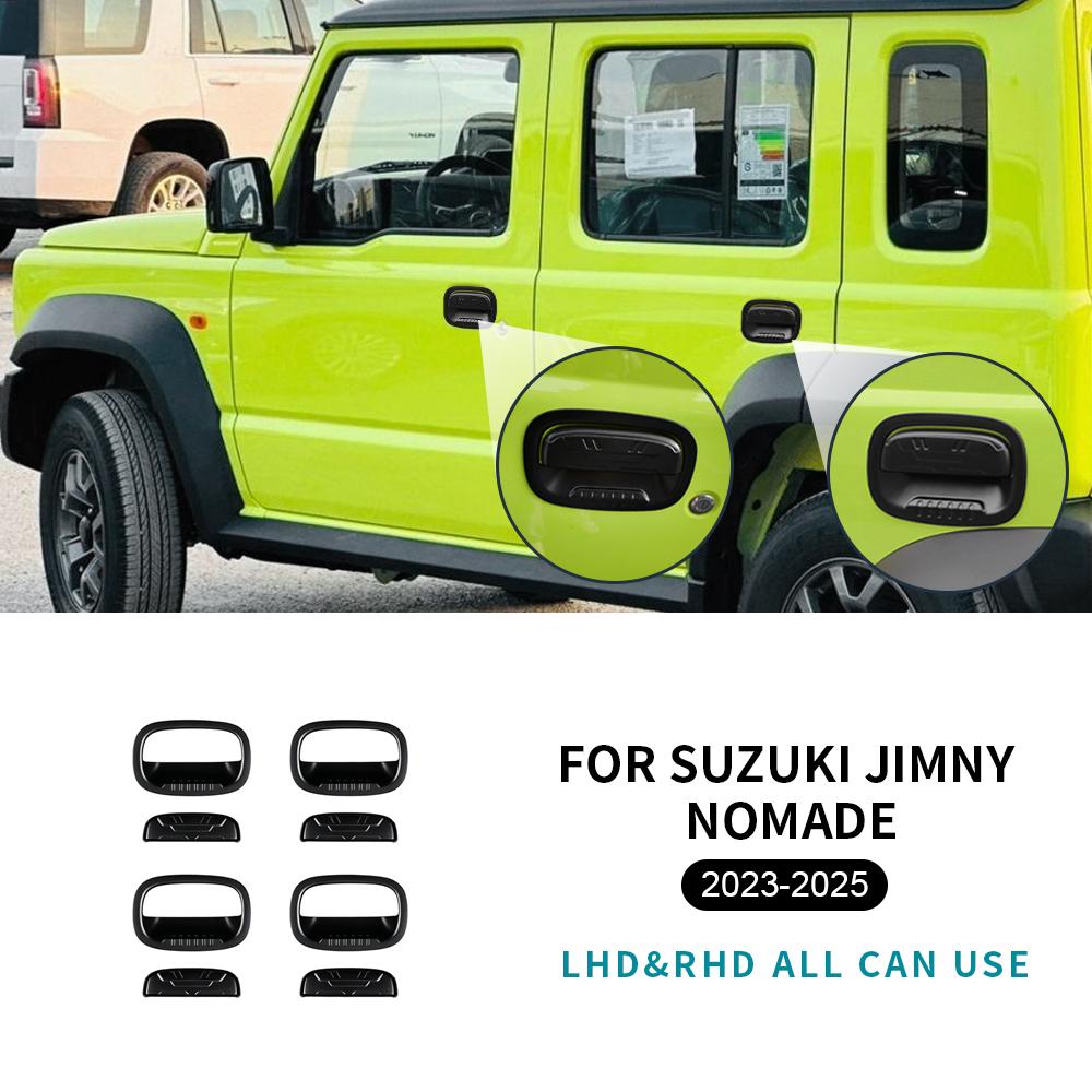 Внешняя накладка на дверь автомобиля для Suzuki Jimny 2/4-дверный Nomade 2018-2025 Накладка на заднюю дверь Рамка ручки автомобиля Матовый черный Аксессуары