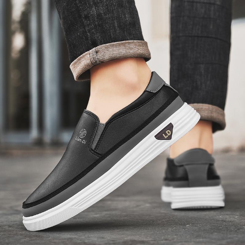 Мужские кроссовки для бега без застежек, кроссовки для студентов, черные кроссовки для скейтбординга, большие размеры