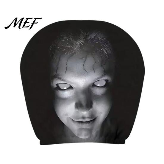 Vehicle Interior Comfort Accessories Halloween Car Headrest Cover, Scary Pattern Print Stretchable Auto Maintenance Supplies Protector, Breathable