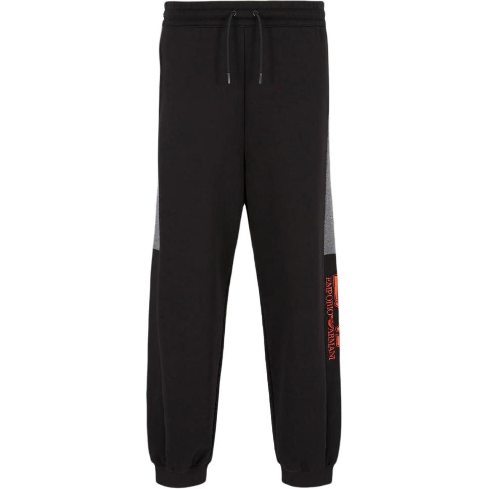 Emporio Armani EA7 Осень/Зима 24 Однотонные Длинные Спортивные Брюки из Вязаного Материала на Шнурке Мужские Брюки Черный 6DPP56-PJVTZ-1200