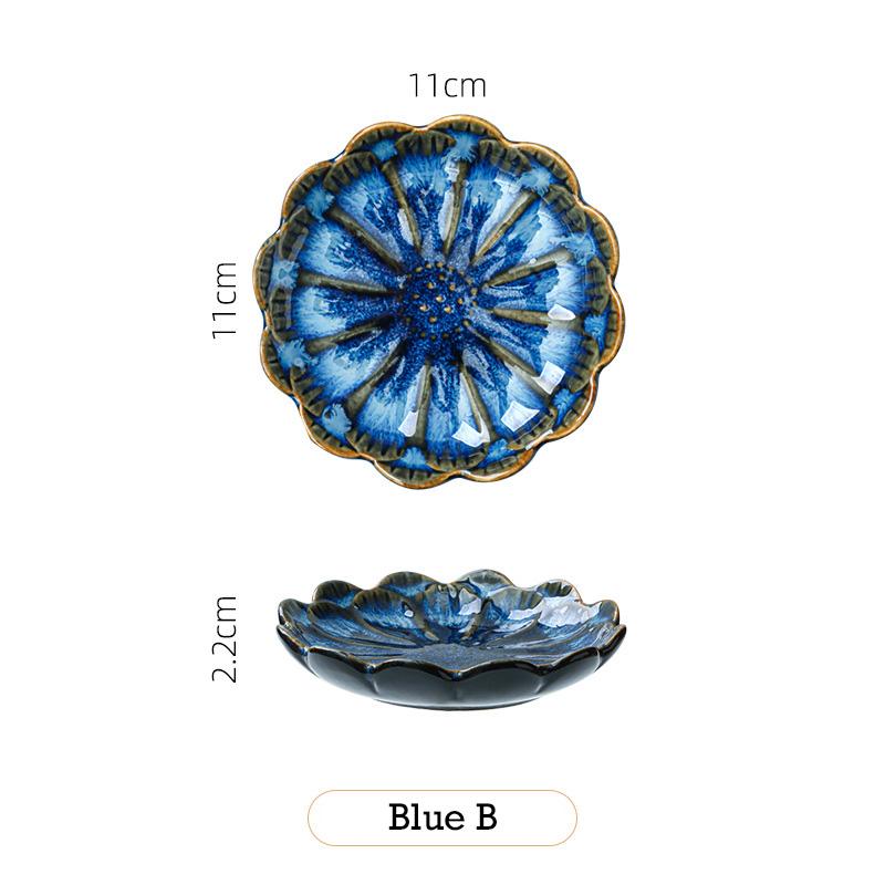 Керамическая тарелка в форме цветка, мини-кухонная приправа, блюдце для дома, ресторана, поднос для закусок, десертов, посуда, декор для кухни
