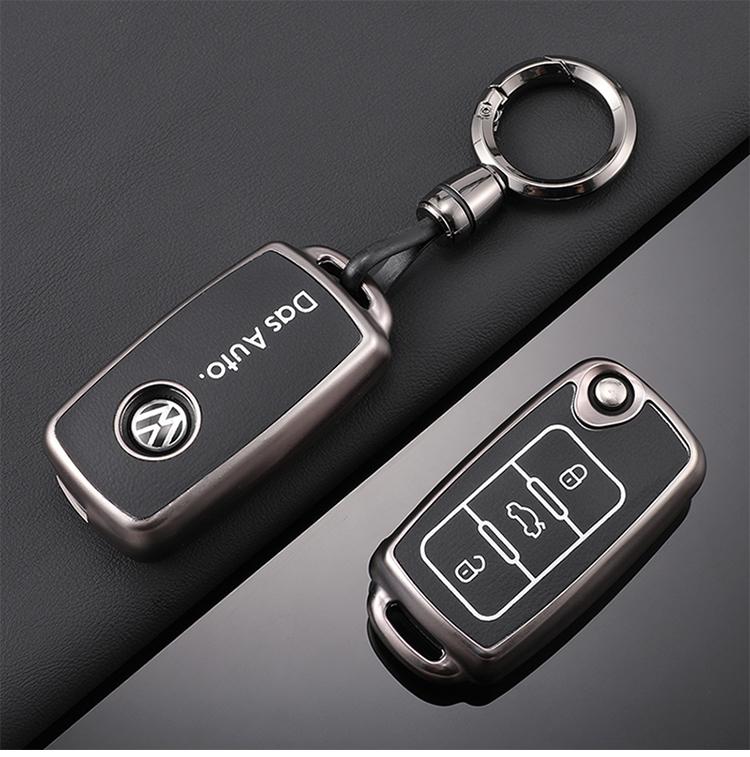 TPU Car Flip Key Case Full Cover Shell For Volkswagen VW Polo Golf Passat Tiguan Beetle Caddy T5 Up Eos Keychain Accessories LE8