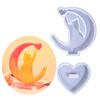 Animal Moon Silicone Mould Resin Ornament Casting Molds with Heart Base Handmade Desktop Decorations Craf