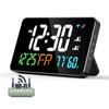 Цифровые настенные часы с питанием от USB, синхронизированные по Wi-Fi, время, температура, влажность, дата, неограниченный повтор сигнала, настольные часы 12/24 ч, 2 будильника, светодиодные часы