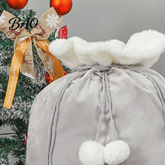 Hand Painted Craft Supply Bags Christmas Velvet Santa Gift Bag, 19 x 26 Inch Large Drawstring Durable Pouches for Snacks Claus Reusable Presents Sack